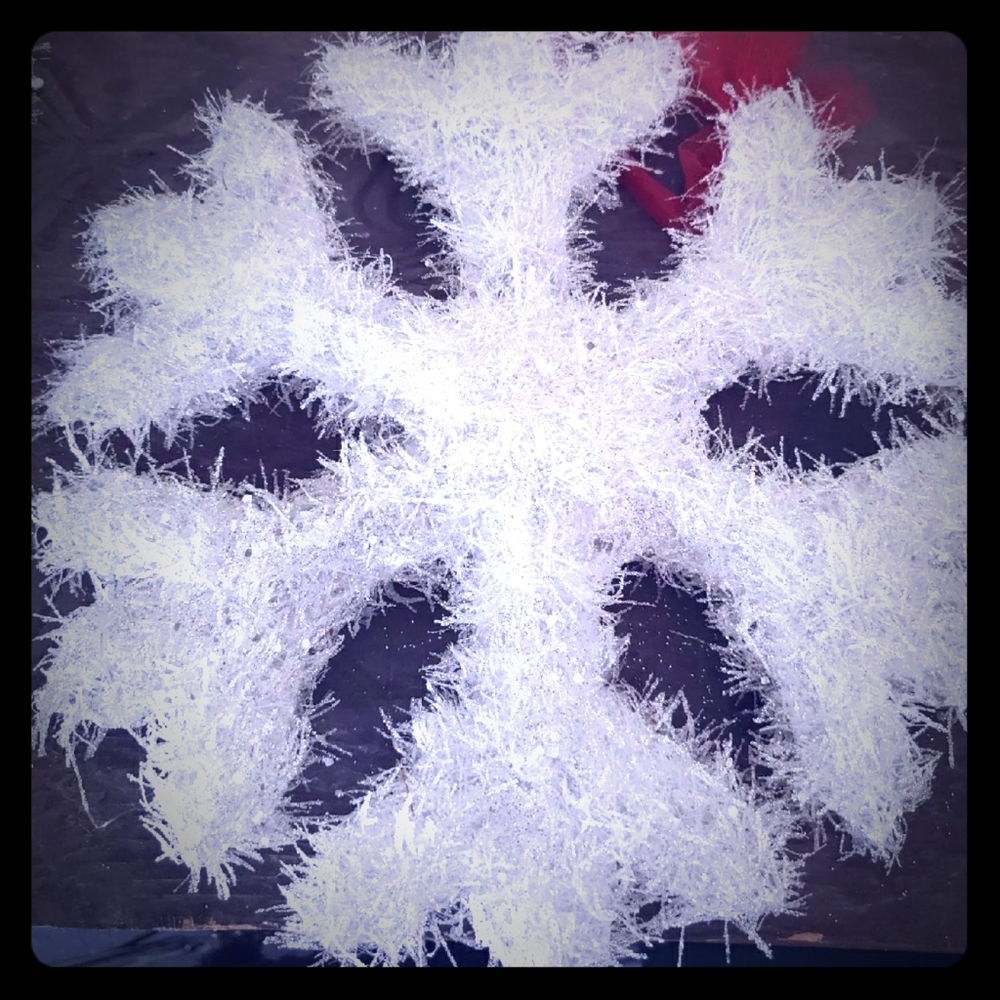 Big Christmas snowflake approx 13" tall by 11" wide sparkle